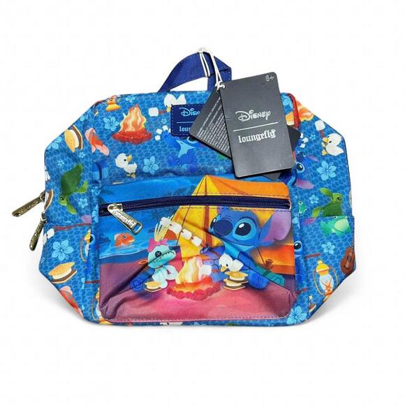 Loungefly Handbags - NWT Disney Stitch Loungefly Mini Backpack Camping‎ Adventure